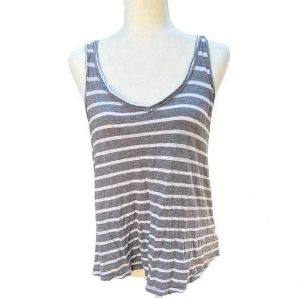 Gap Women's Gray and White Striped Tank Top 100% Cotton Size XS - Picture 4 of 5